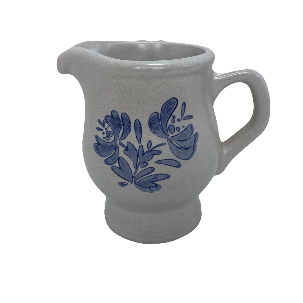 Pfaltzgraff Cottagecore Stoneware‎ Creamer-Small Pitcher Blue Floral Vintage